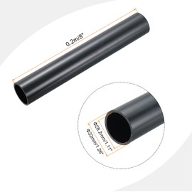 MECCANIXITY 1 1/4 Inch PVC Rigid Tube Round Pipe 28.2mm ID 32mm OD 8" Length Dark Grey High Impact for Water Pipe, Crafts