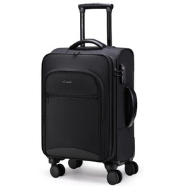 LOVEVOOK Carry On Luggage 22x14x9 Airline Approved, 20 Inch Softside Suitcases with Wheels, Lightweight Spinner Carry on Suitcase with TSA Lock, Water-Resistant Large Capacity Luggage for Travel