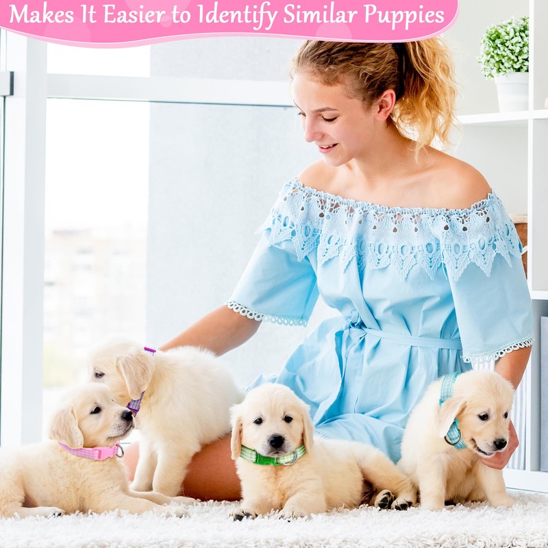 Auidy_6TXD 14pcs Puppy Collars for Litter Adjustable Whelping Puppy Collars