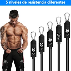 LOTOVERDE Bandas de Resistencia, 150LB Ligas de Resistencia Bandas Elasticas Fitness Bandas de Resistencia para Ejercicio para Entrenamiento de Resistencia Deportes Gym en Casa Pilate (Negro)