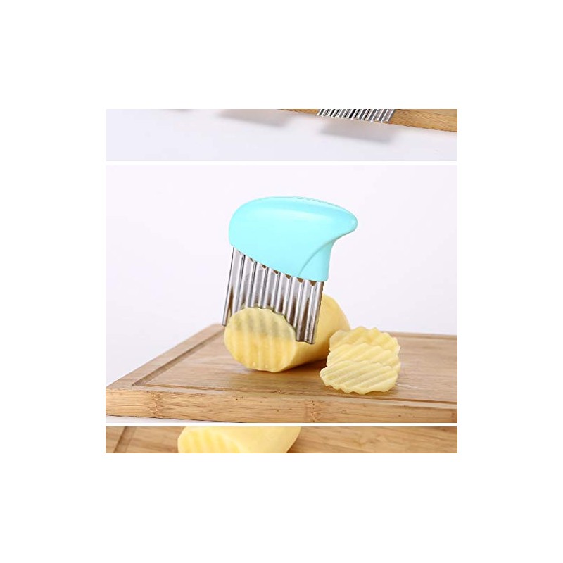 Crinkle-Cutter Stainless-Steel Blade-Wavy for Veggies-Salad-Chopper Knife 2PCS