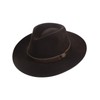Harrys-Collection Rollable Hat with Wide Brim Brown Fabric Ribbon in
