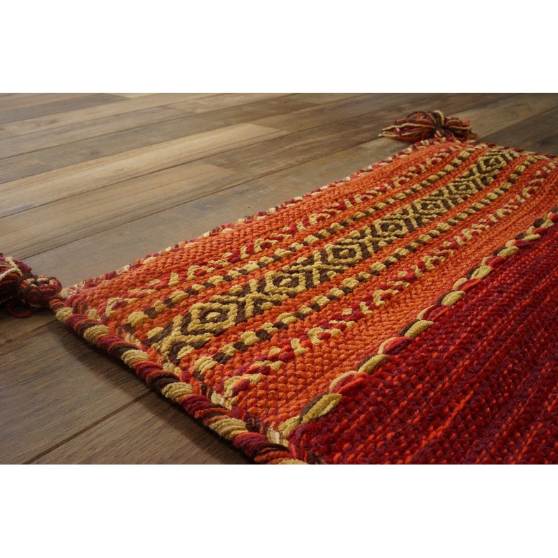 Sayan Sayang Hand Woven Indian Kilim Cushion Cover 45x45 Burgundy