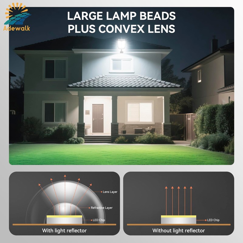 Adewalk 5000W Solar Lights Outdoor - 7000K LED Solar Street