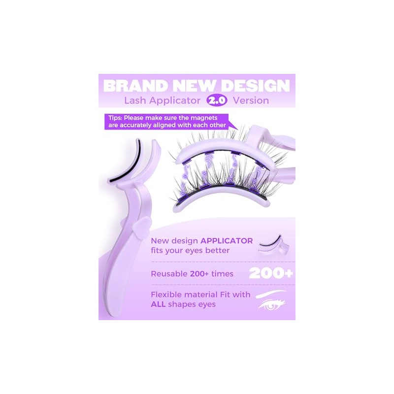 JIMIRE Magnetic Eyelashes Natural Look Wispy Magnetic Lashes with Applicator