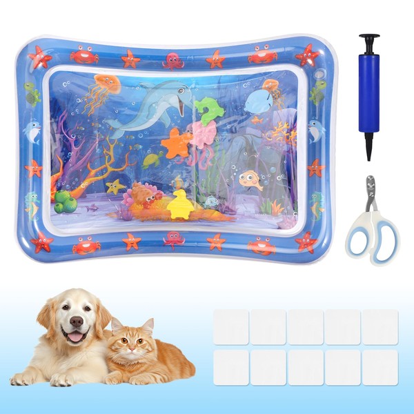 Rectangular Water Sensory Play Mat for Cats, 27x20 Inch Cat