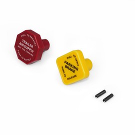 SEPEY 248433 290655 Yellow Semi Truck Parking Brake Knobs and 290655 Red Tractor Trailer Air Brake Knob Set 5/8" 0.62 inch