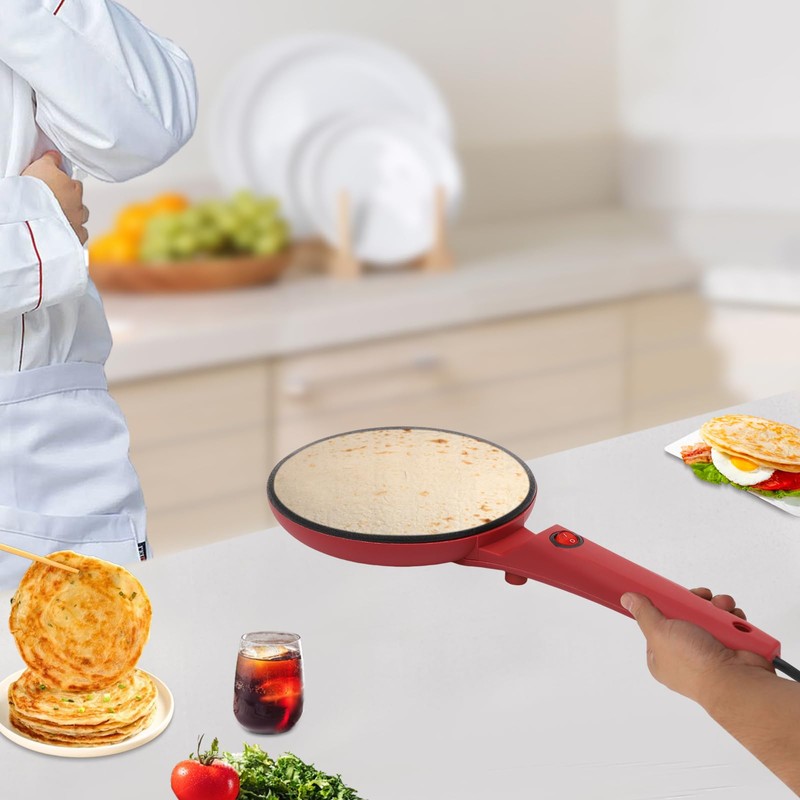 8" Electric Crepe Maker, 110V 550W Corded Electric Crepe Pan