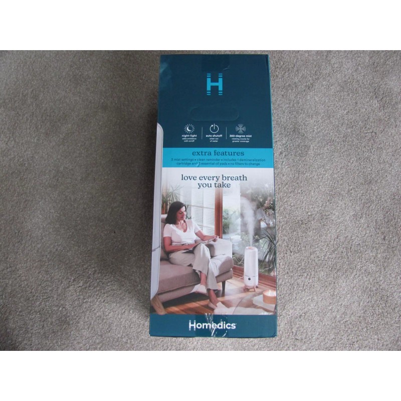 HoMedics Breathe Better Cool Mist Ultrasonic Top-Fill Humidifier w/ Aromatherapy