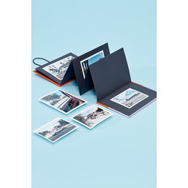 Semikolon 364860 Leporello Cutting Edge 12.2 x 17.7 cm - 13 Photos 10 x 15 cm - Accordion Photo Book - Pecan Ice