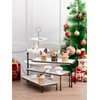 Kanwone 3 Tiered Serving Stand with White Porcelain Platters, Swivel