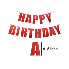 Birthday Banner Red Happy Birthday Party Decorations Kid Birthday Supplies for Women Men