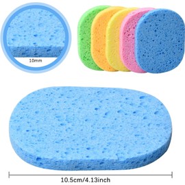 Pack of 10 Sponges Face, Face Sponges Cosmetics, Face Sponge Natural, Cleaning Sponge, Wash Sponges for Make Up Remover, SPA Exfoliating Mask, Make-Up, Non-Irritating (Multi-Colour)