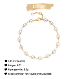 Jenosy 14K Gold-Plated Bracelet Women's Gold, Stainless Steel