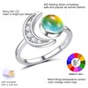 ADRAMATA 925 Sterling Silver Mood Ring Moon Star Open Adjustable