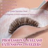 EMEDA Lash Tweezers for Eyelash Extensions, Fiber Tip Eyelash Tweezers,