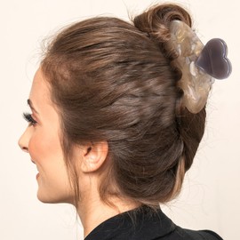 MAGICLULU 2pcs Heart Hair Clips for Women Large Jaw Claw Clips for Hair Heart-Shaped Hair Clamps for Long or Thick Hair