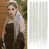 Silver Grey Clip in Dreadlocks Hair Extensions 24 Inch 6