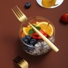 Golden Dinner Forks 6 Pieces, Kyraton Titanium Gold Plated Stainless
