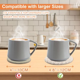 HIYALOT Drink Coasters - Set of 4 Colors, Large 4.8 inches, Absorbent Fabric, Minimalist Home Decor, Table Desk Coasters with Gift Case (2 Pack, Caffè no)