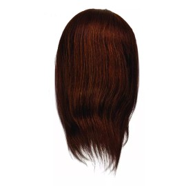 BS-C01 Maniqui Cabezote De Entrenamiento Cabello Humano Castaño