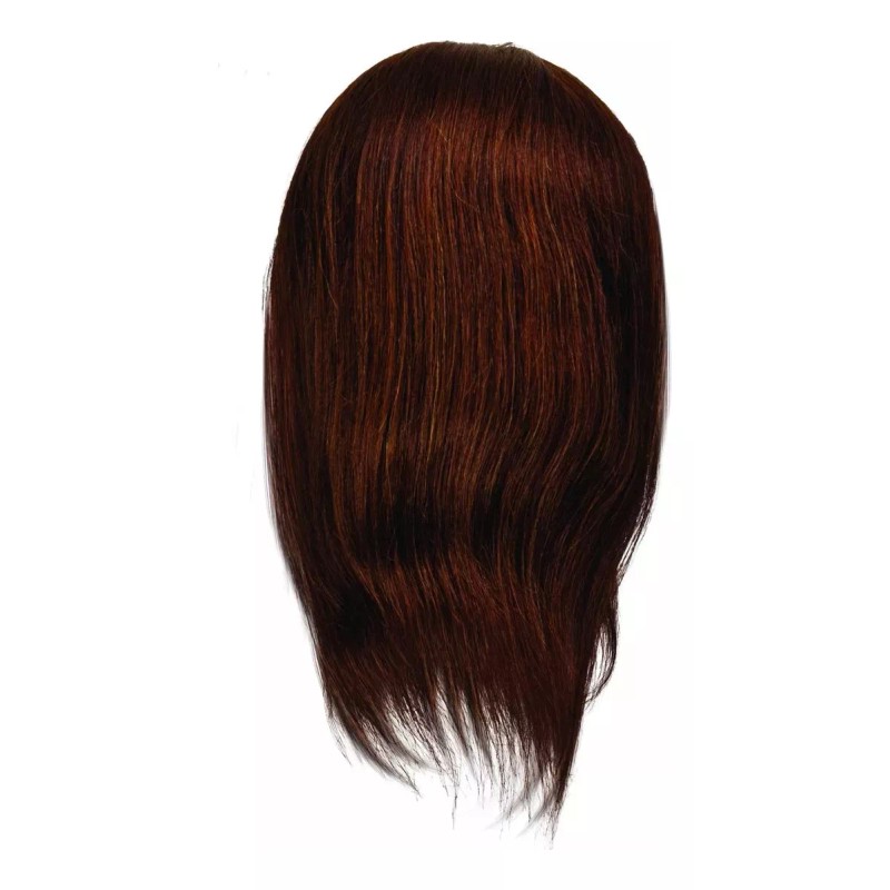 BS-C01 Maniqui Cabezote De Entrenamiento Cabello Humano Castaño