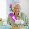 Uintoon 80th Birthday Decorations Purple Tiara Crown and 80 &