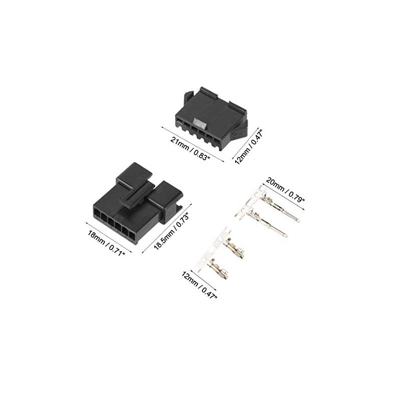 sourcing map JST-SM Connector Plug Socket Crimp Connection 6 Pin