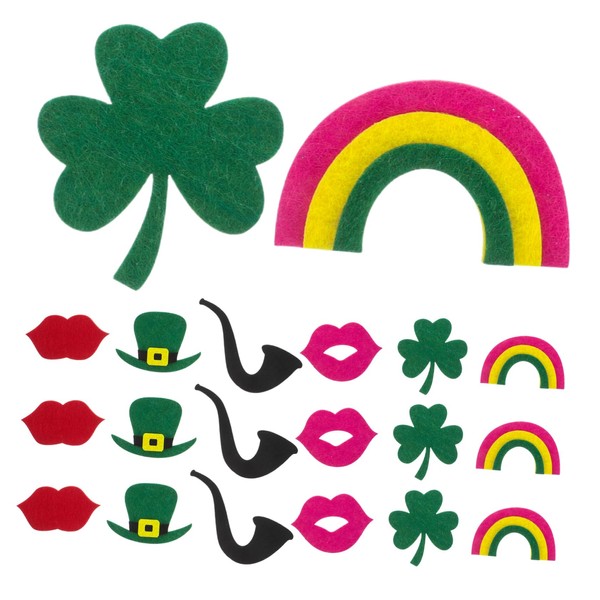 Operitacx 30-teiliges Selbstklebendes Kleeblatt-wandaufkleber-set Aus Filz Zum St. Patricks Day