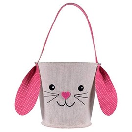 Greenbrier Fabric Bunny Easter Basket (Pink)