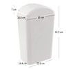 Ordate 12 Litre Plastic Swing Lid Trash Bin, 1 Pack,