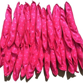 Aimin 하룻밤 무열 컬용 아이민 소프트 컬러, 긴 머리용 히트 폼 롤러 없음, 새틴 스펀지 컬러 30개, 분홍색 [dark colour-40] One Night Muuyeol Curling Hair Soft Color, No Heat Foam Roller for Long Hair, 30 Satin Sponge Curls, Pink [dark colour-40]