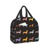 HYEPNED Dachshund Dog Insulated Lunch Bag for Women, Reusable Lunch