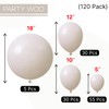 PartyWoo White Sand Balloons, 120 pcs Boho White Balloons Different