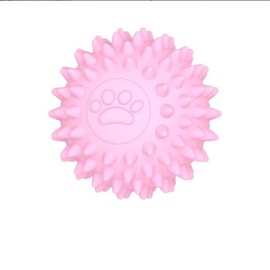 Myuiao Pink Dogs Toy Spiky Ball No Squeak Chew Toy Long Lasting Dog Toy Balls for Aggressive Chewers Dogs Puppy Teething Training Toy Spiky Rubber Ball Toy Small for Aggressive Heavy Chewers
