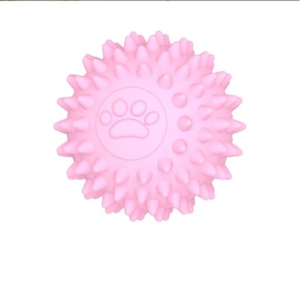 Myuiao Pink Dogs Toy Spiky Ball No Squeak Chew Toy