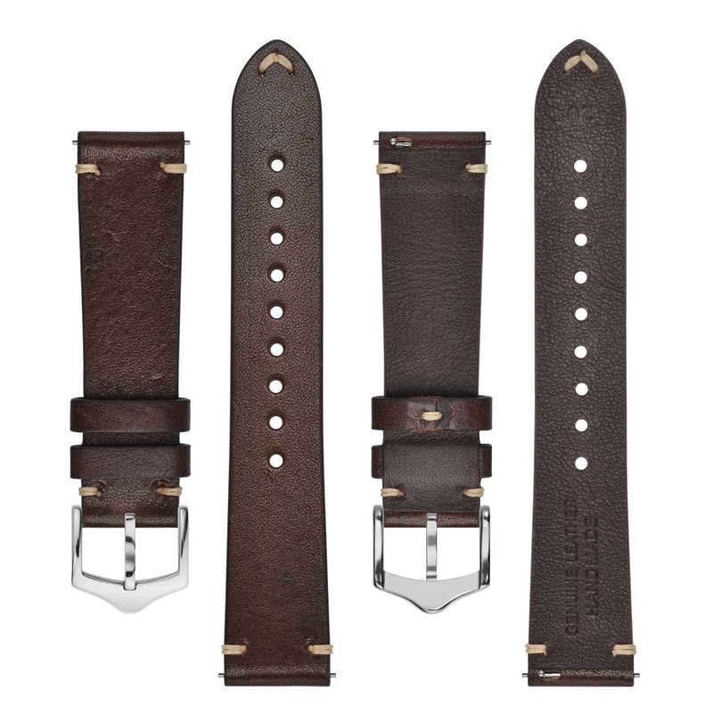 BISONSTRAP Watch Band, Military Style, Italian Leather, Replacement Strap, Quick