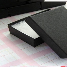 6 Pack Matte Black Paper Cardboard Cotton Filled for Jewelry Set Necklace Bracelets Watch Giftsl Boxes for Wedding, Anniversary, Engagement, Birthday and other occasions Size- 7" x 5" x1.25"