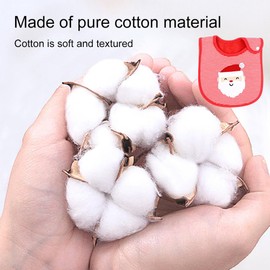 Doukesh Christmas Baby Bib, Christmas Bib Baby, Christmas Cotton Bib Baby, Washable Bib, Christmas Baby Bib, for Baby, D, red