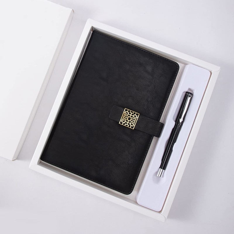 YEZIDE A5 Notebook with Pen 200 Lined Pages Thick Classic