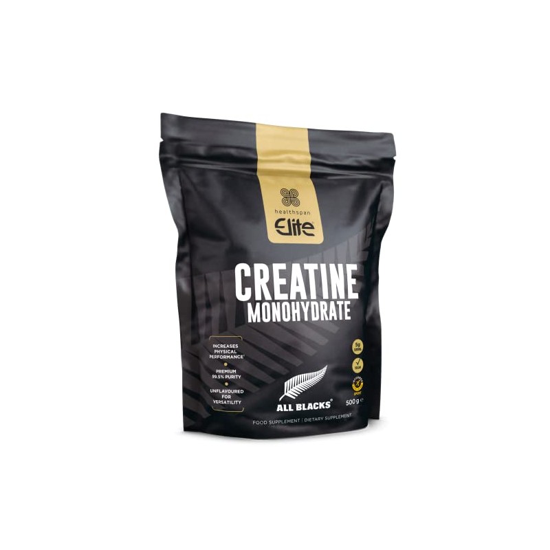 Healthspan Elite All Blacks Creatine Monohydrate (500g) | Increase Physical
