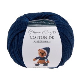 Utopia Crafts Amigurumi Cotton DK Yarn for Crochet and Knitting 50% Cotton, 50% Acrylic Blended, 50g (1, Dark Blue)