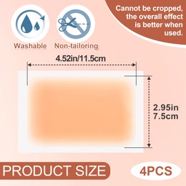 Lekgavd 4PCS Invisible Tattoo Cover Up Patch, Ultra-Thin Breathable Scar Tape, Waterproof Sweatproof Body Skin Makeup Sticker Concealer Pad for Tattoo, Scar, Birthmarks (Light Skin Color)