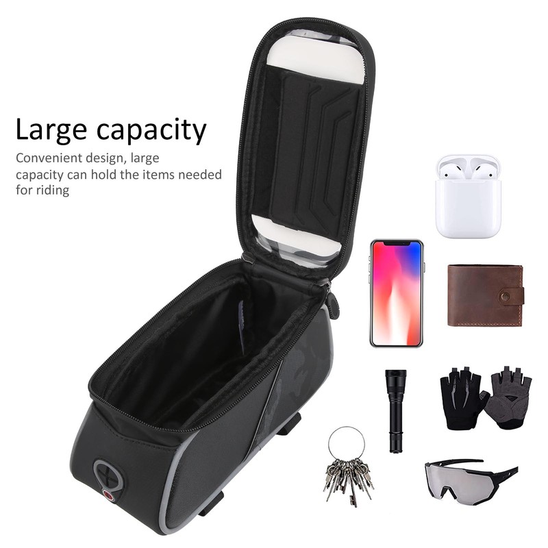 Bike Front Frame Bag Waterproof TPU Sensitive Touch Screen Top