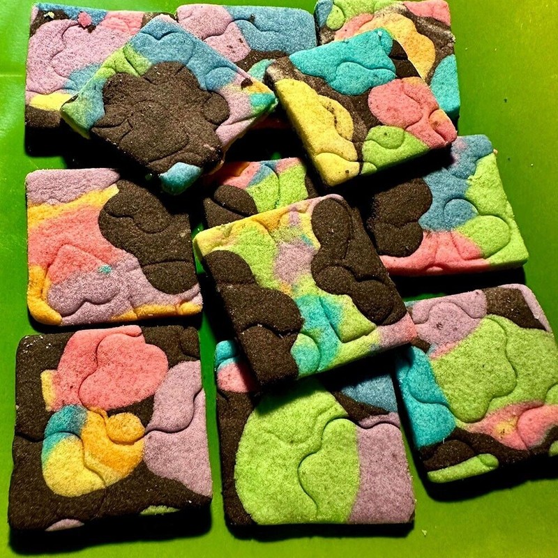 Homemade Gluten Free Rainbow & Black Cocoa Shortbread Cookies -