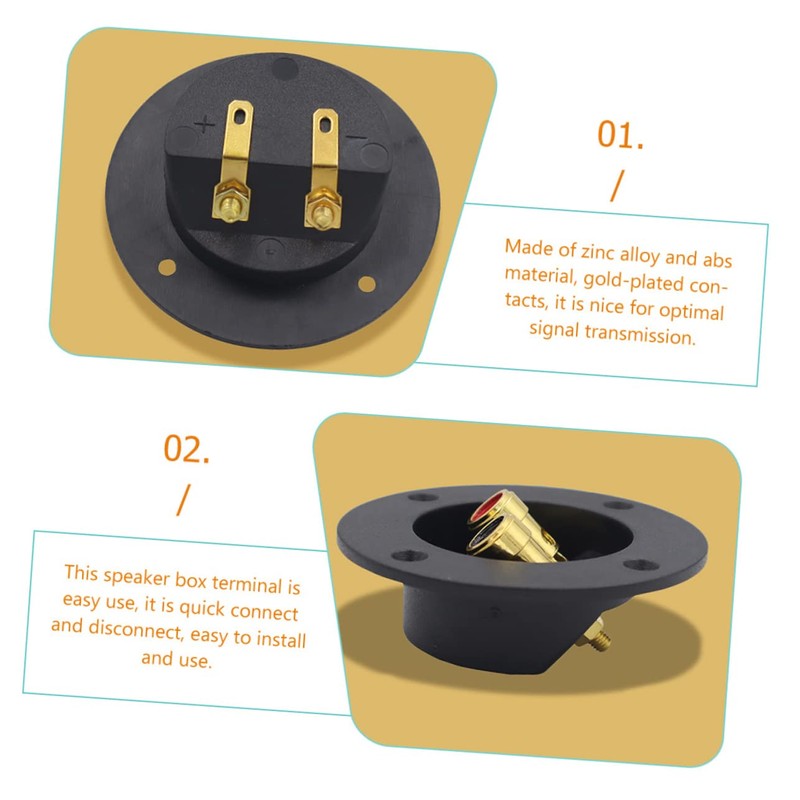 Mipcase 2pcs Speaker Box Terminal Connector Gold Plated Way Speaker