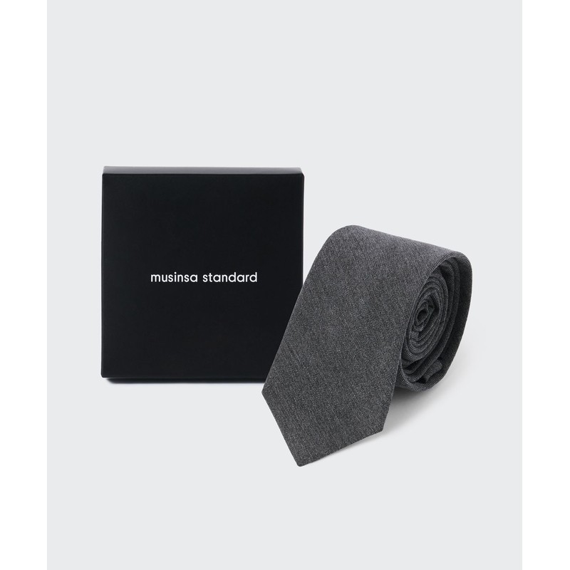 Musinsa Standard Wool-Like Narrow Solid Tie [Medium Gray]