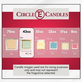 Circle E Candles, Citronella Eucalyptus & Mint Scent, Large Size Jar Candle, 43oz, 4 Wicks