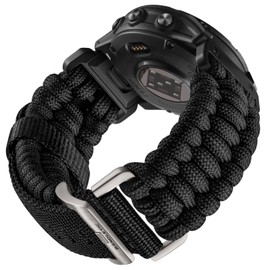 Bandletic Compatible with Garmin Instinct Watch Band - R-Nylon Survival Paracord Woven Nylon Strap Quick Fit 22mm Watch Band for Fenix 7/6/5/Forerunner 965/955/945/935/745/Epix 2/Approach S70/S62/S60