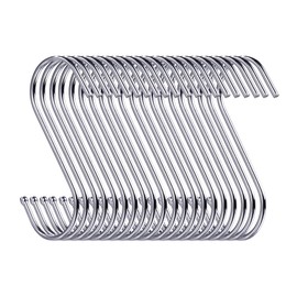 Swatowot 30 Pack Heavy Duty S Hooks 9 cm S Shaped Hanging Hooks Large Hangers for Kitchen, Bathroom, Bedroom and Office